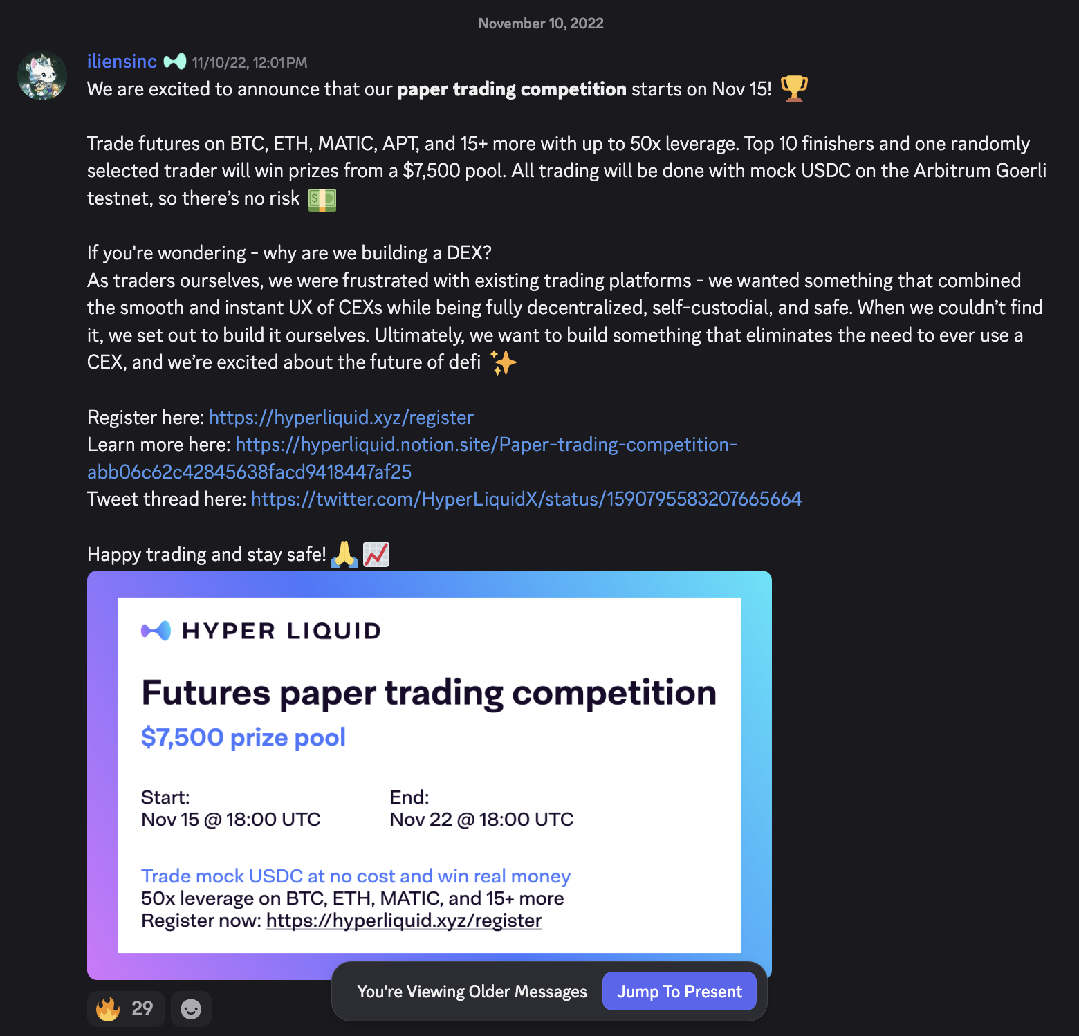 first trading competition
