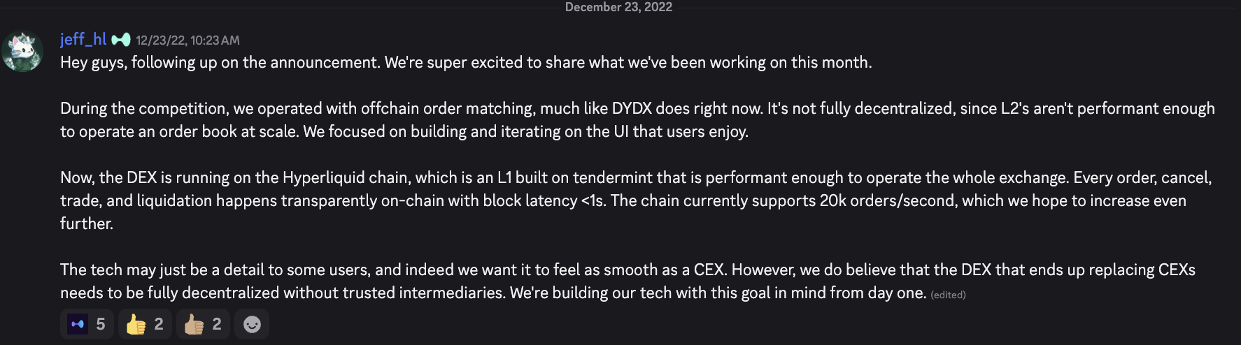 testnet was like dydx v3, onchain l1