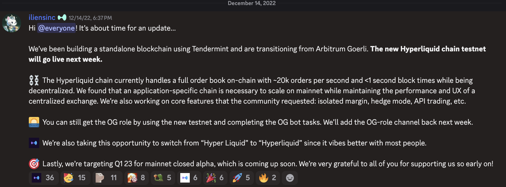 tendermint l1 announcement